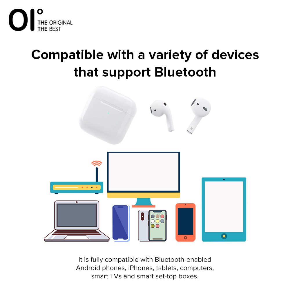 Tai Nghe Không Dây OI Pro Four Bluetooth 5.0 Âm Thanh Stereo Đích Thực Thời Gian Chờ 40 Tiếng