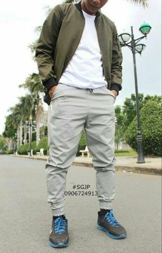 Quần Jogger ziper Kaki Nam