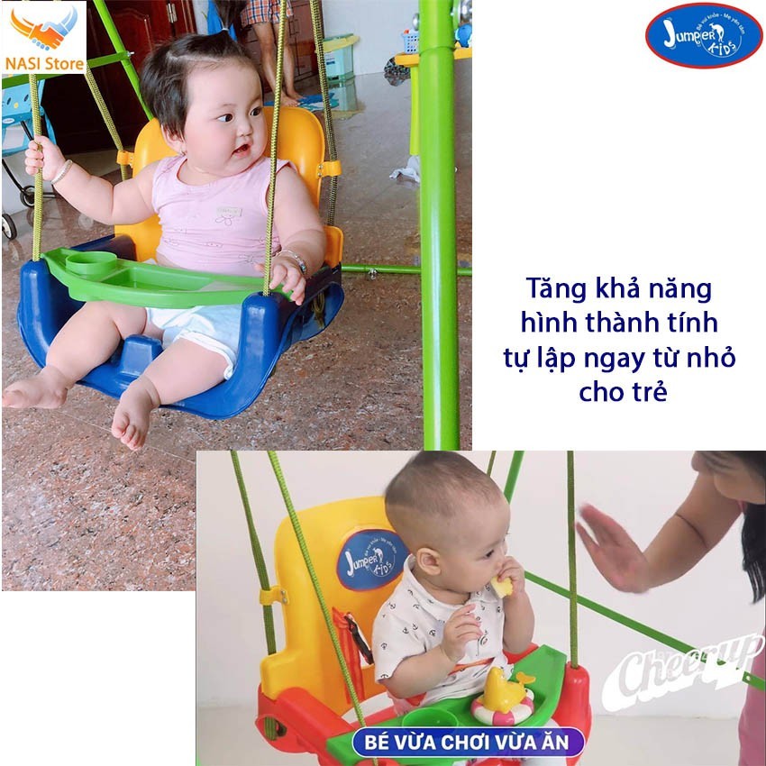 Combo Bộ Xích đu nhún nhảy tập đi Jumper Kids JPG102+ Ghế Xích đu đa năng tích hợp Bàn Ăn dặm