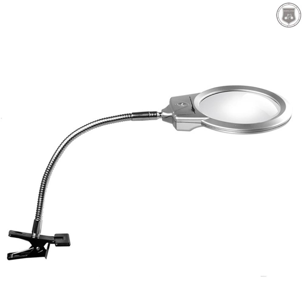 Kính lúp tích hợp đèn LED thiết kế nhánh linh hoạt có kẹp gắn bàn tiện dụng | BigBuy360 - bigbuy360.vn