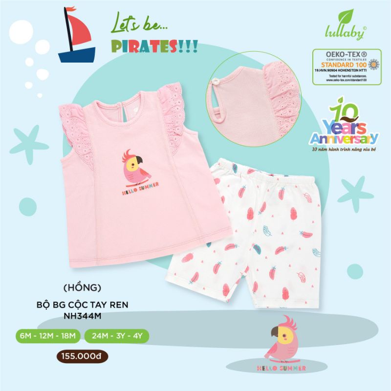 Lullaby - Bộ cánh tiên bé gái, bộ cộc cotton thấm hút mồ hôi cho bé 3m - 4y
