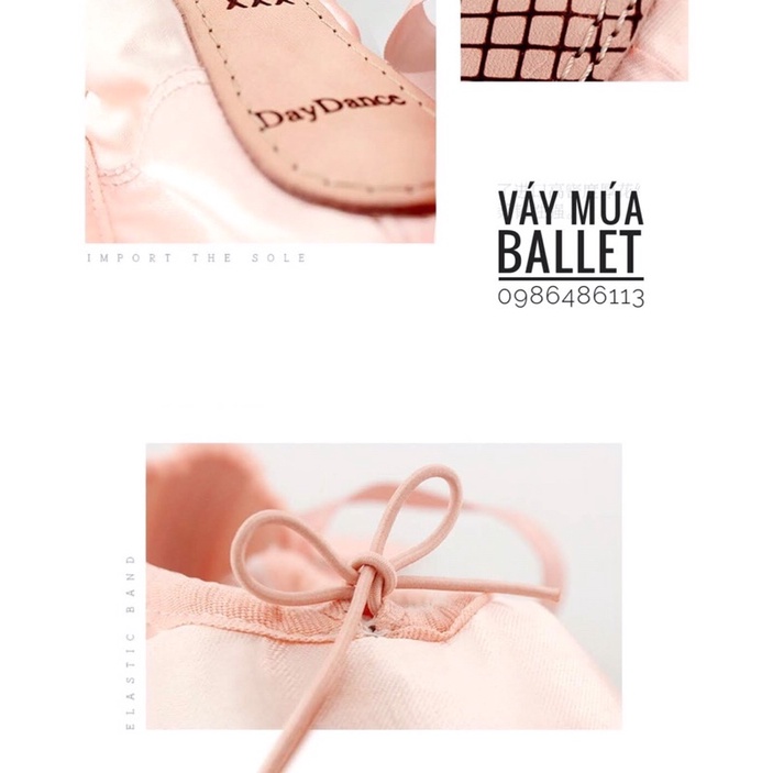 Giày múa ballet mũi cứng kèm lót silicol DayDance