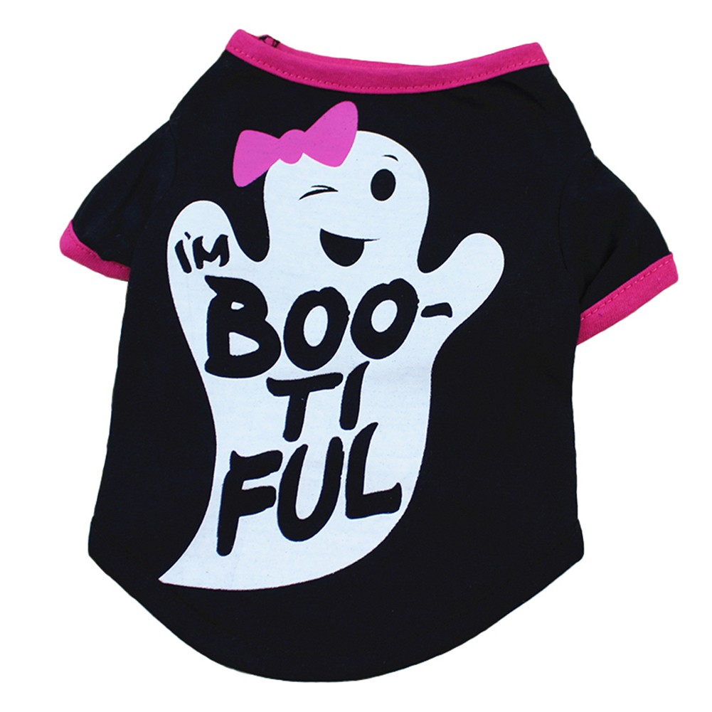 Áo tay ngắn họa tiết cục xương halloween  thời trang cho thú cưng dễ thương