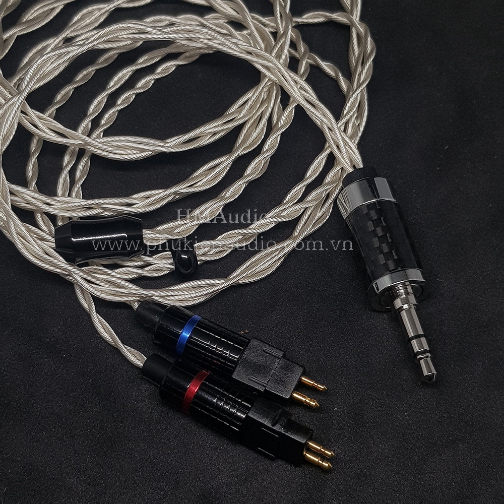 Dây tai nghe đồng mạ bạc OFC 1.2mm tết 4 - Sennheiser HD650 HD600 HD660s HD25