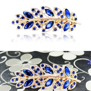 Kẹp tóc đính đá hình chiếc lá sang trọng, thời trang