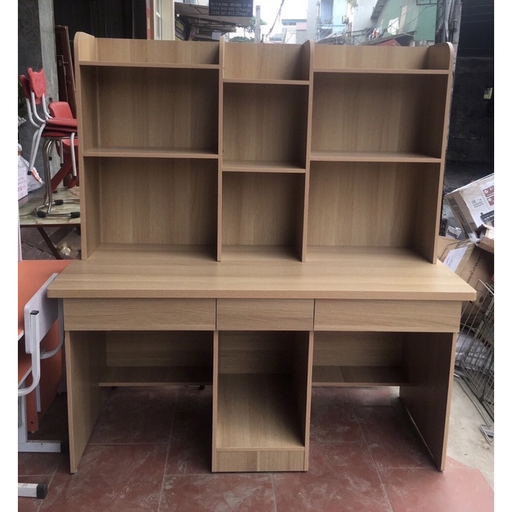 Bàn học đôi gỗ MDF cho bé D160cm