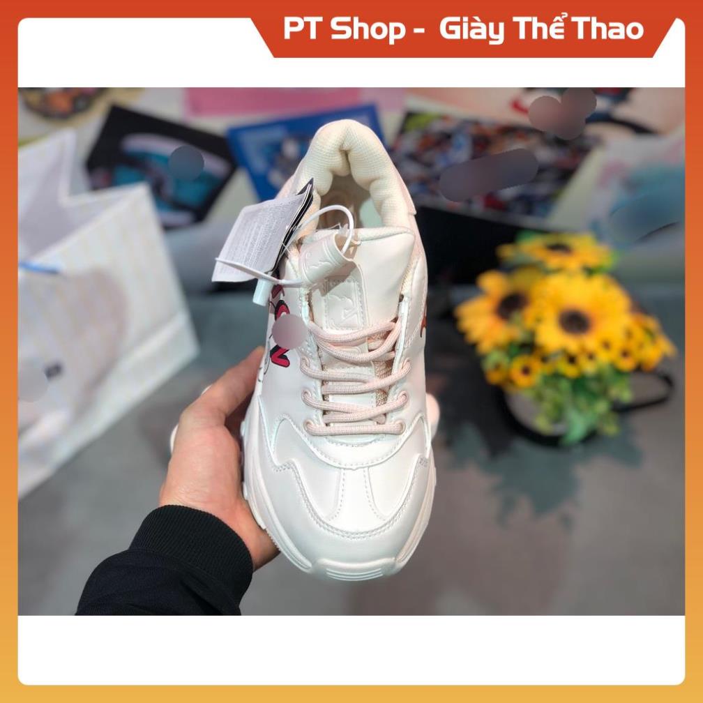 [FreeShip – Hàng Xịn] Giày thể thao M.L.B chữ B Boston Trắng Hồng Full hộp, Giầy Sneaker M.L.B Boston chữ B hồng trắng
