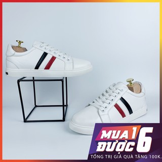 Giày Thể Thao Nam Giày Sneaker Giầy Cố Thấp 2 Sọc Đỏ Đen - G25