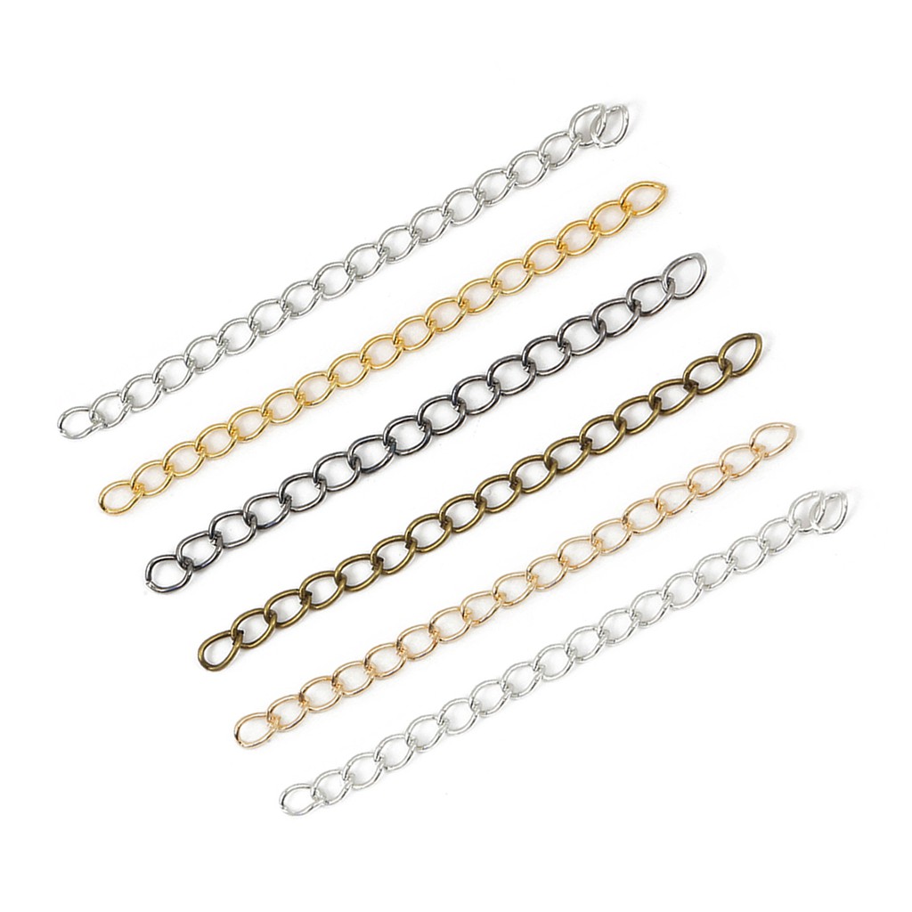 Bộ 50 dây nối mở rộng bạc cho vòng cổ/ vòng tay làm trang sức thủ công 50mm 70mm