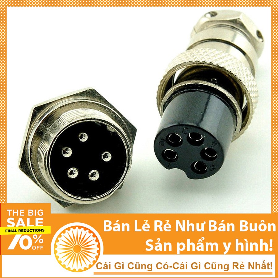 Combo Bộ Đầu Jack Tay Hàn 5 Chân GX16-5P ( 1 Đực - 1 Cái )