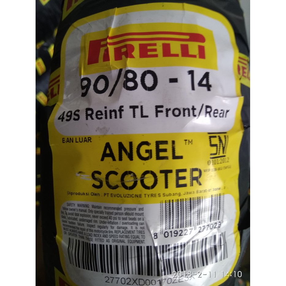 Vỏ Pirelli Angel Scooter 90/80-14