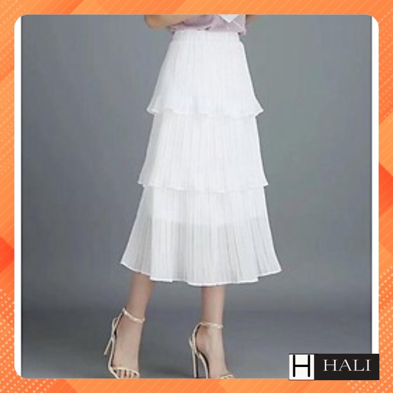Chân váy 3 tầng xếp li-Chân váy tầng dài Cạp Chun Cao Cấp[ Video Shop Tự Quay] | BigBuy360 - bigbuy360.vn