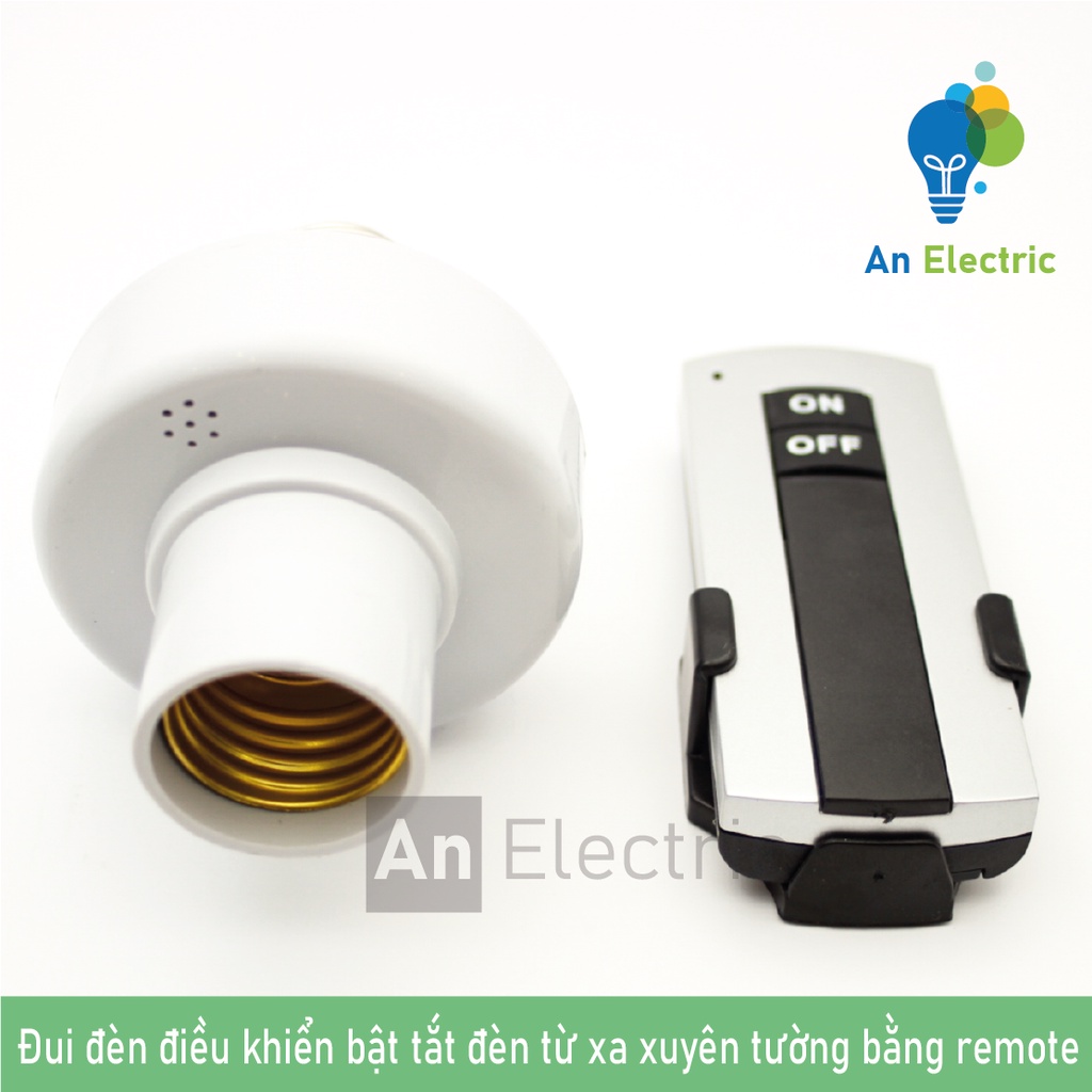 Đui đèn điều khiển từ xa xuyên tường bằng remote - Cỡ đui E27
