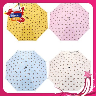 Ô dù gấp gọn hình gấu che nắng che mưa