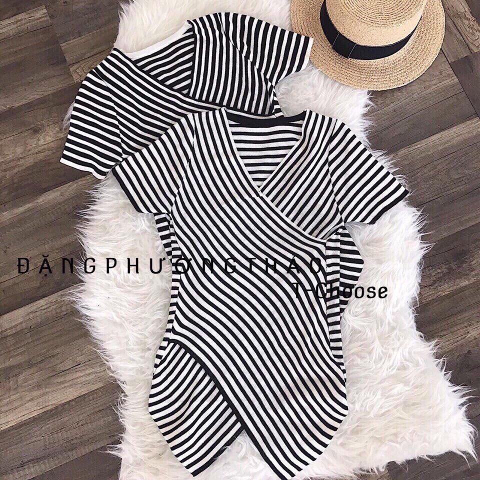 G02. 205. ÁO LEN KẺ SỌC LỆCH VẠT | BigBuy360 - bigbuy360.vn