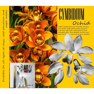 Khuôn silicone hoa đia lan cymbidium trong dẻo hoa đất hoa đường hoa đất sét sugarcraft clay flower