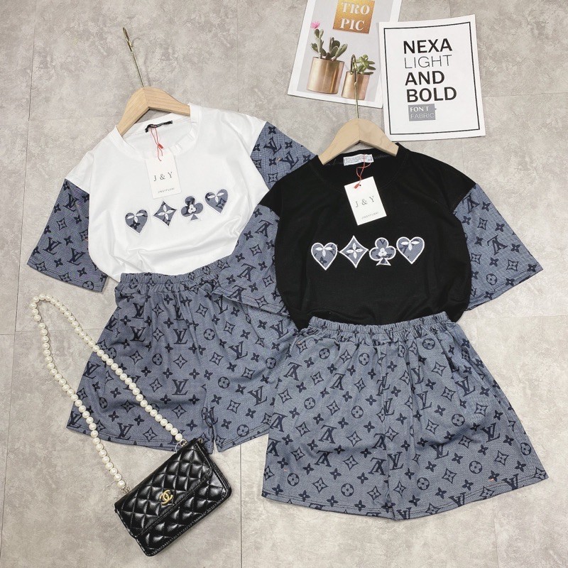 set bộ quần cộc voan