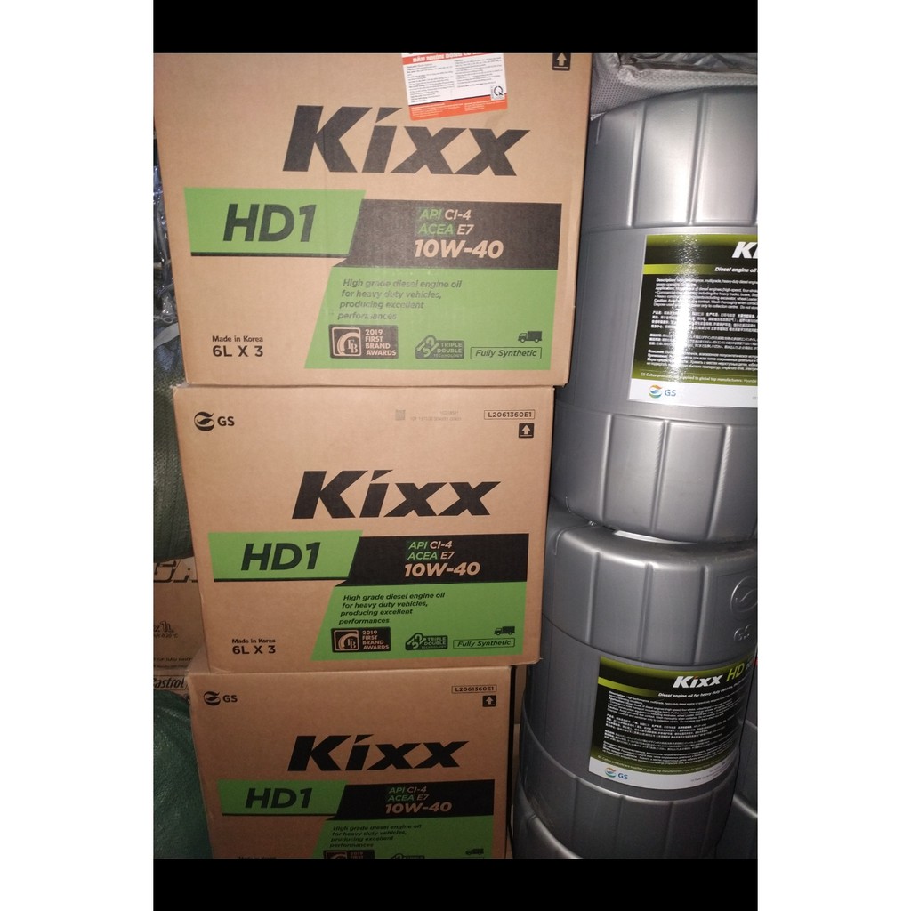 Dầu Động Cơ Kixx HD1 API CI-4/SL ACEA E7 10W40 can 6L