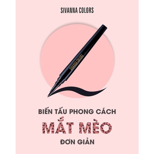 [Mã COSDAY giảm 8% đơn 150K] Kẻ mắt Sivanna bút kẻ mắt nước không trôi không lem Xpress Eyeliner Rose Cat siêu dễ vẽ