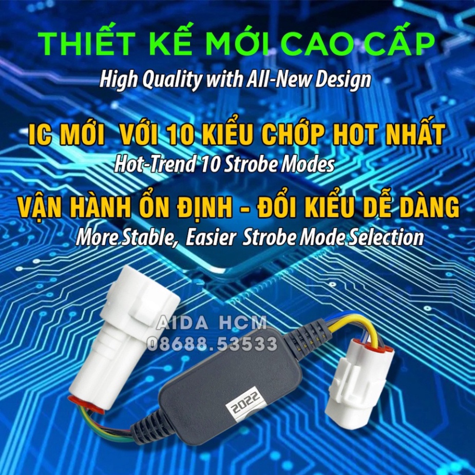 EX150/155 - Bộ Mạch Tạo Chớp Stop F1 Yahama Exciter 150, Ex 150, Ex 155, NVX, Nouvo 5, Janus... Sẵn Giắc Zin 10 Kiểu