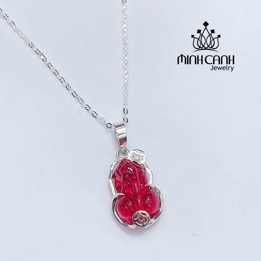 Dây Chuyền Bạc Tỳ Hưu Phong Thủy Nhiều Màu - Minh Canh Jewelry
