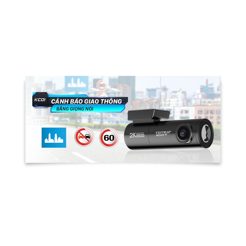 Camera hành trình Vietmap KC01 PRO V2.0 ghi hình 2K - Cảnh báo giao thông bằng giọng nói- Tặng kèm thẻ nhớ 32g vietmap