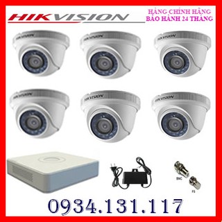 Trọn bộ 6 camera dome hikvision 2.0mp ds-2ce56d0t-irp