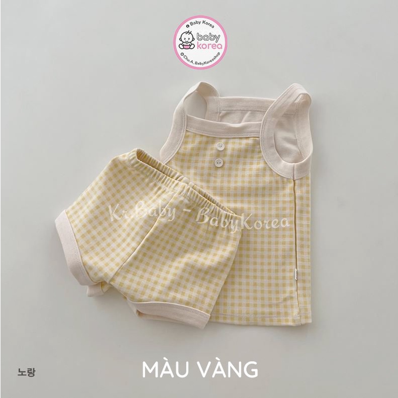 Bộ đồ bé gái quần áo hai dây kẻ caro Sagak PEEKABOO Hàn Quốc cho bé 2 3 4 5 6 7 tuổi thời trang trẻ em 2022 BABY KOREA