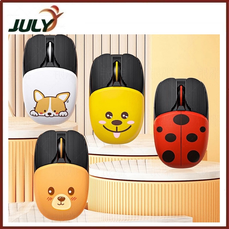 Chuột không dây A10 thiết kế nhỏ gọn in hình thú cưng dễ thương kết nối bằng Bluetooth và chip USB tiện lợi dùng cho văn