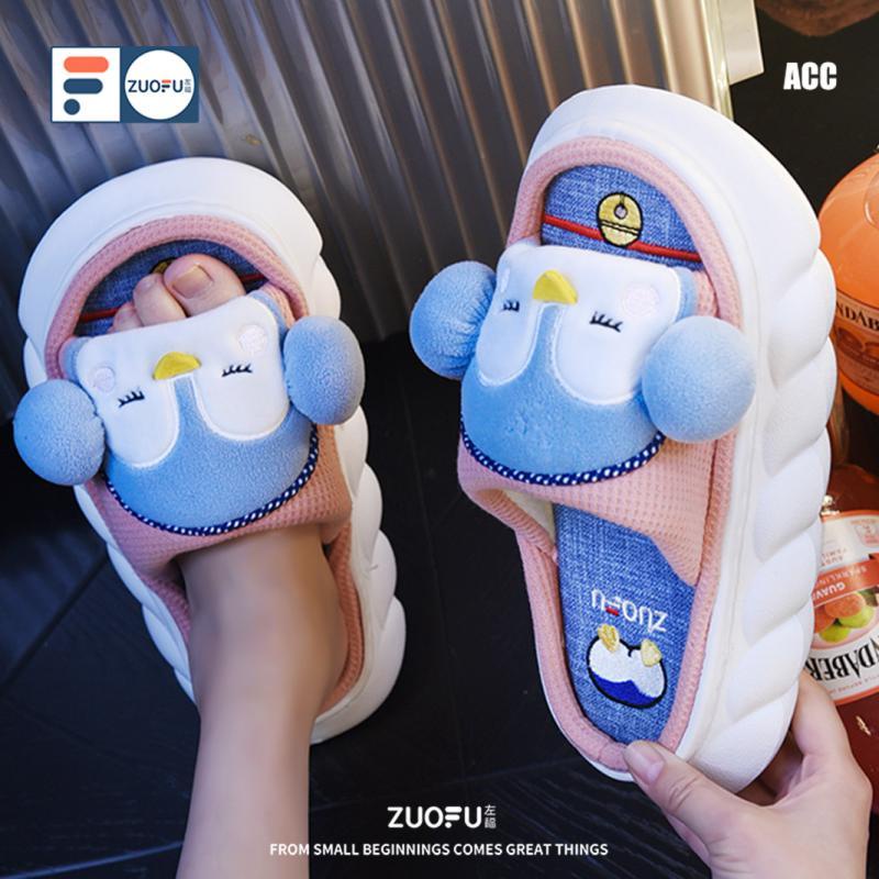 Dép hoạt hình đi trong nhà đế dày hình chim cánh cụt đáng yêu