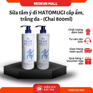 Hatomug Sữa tắm ý dĩ trắng da Nhật chai 800ml