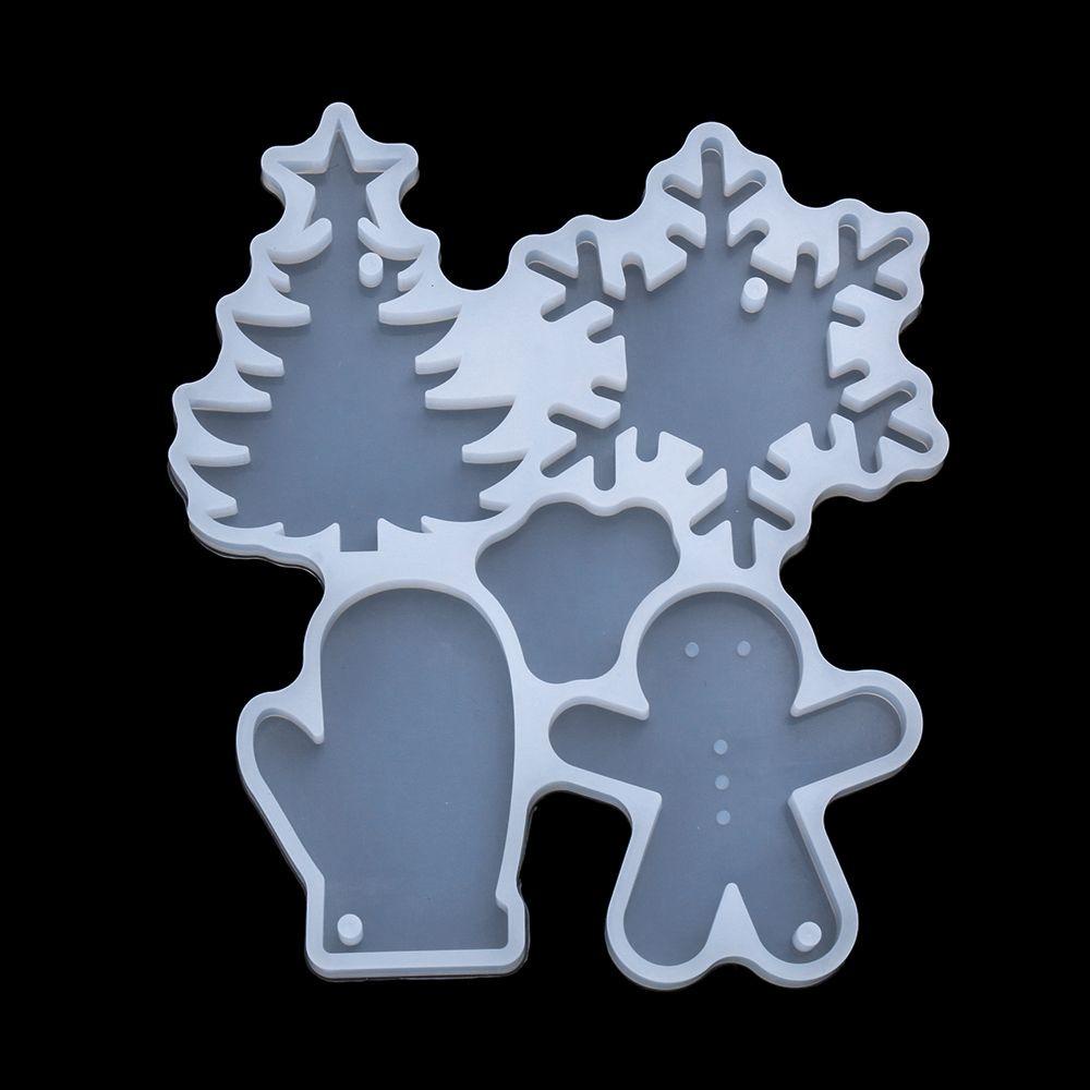 Khuôn Làm Móc Khóa Bằng Đất Sét Resin Hình Nhân Vật Gingerbread Man Hoa Tuyết Giáng Sinh