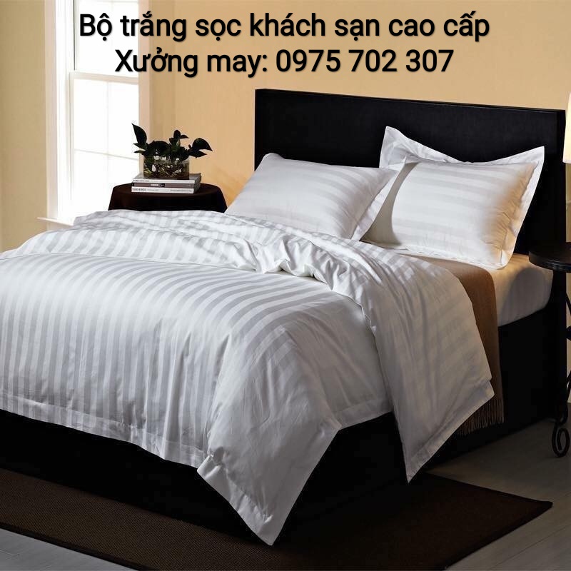 Bộ chăn ga gối đệm, drap giường cotton 100% cao cấp chuẩn khách sạn 5 sao, ra vải dày mịn nằm cực mát