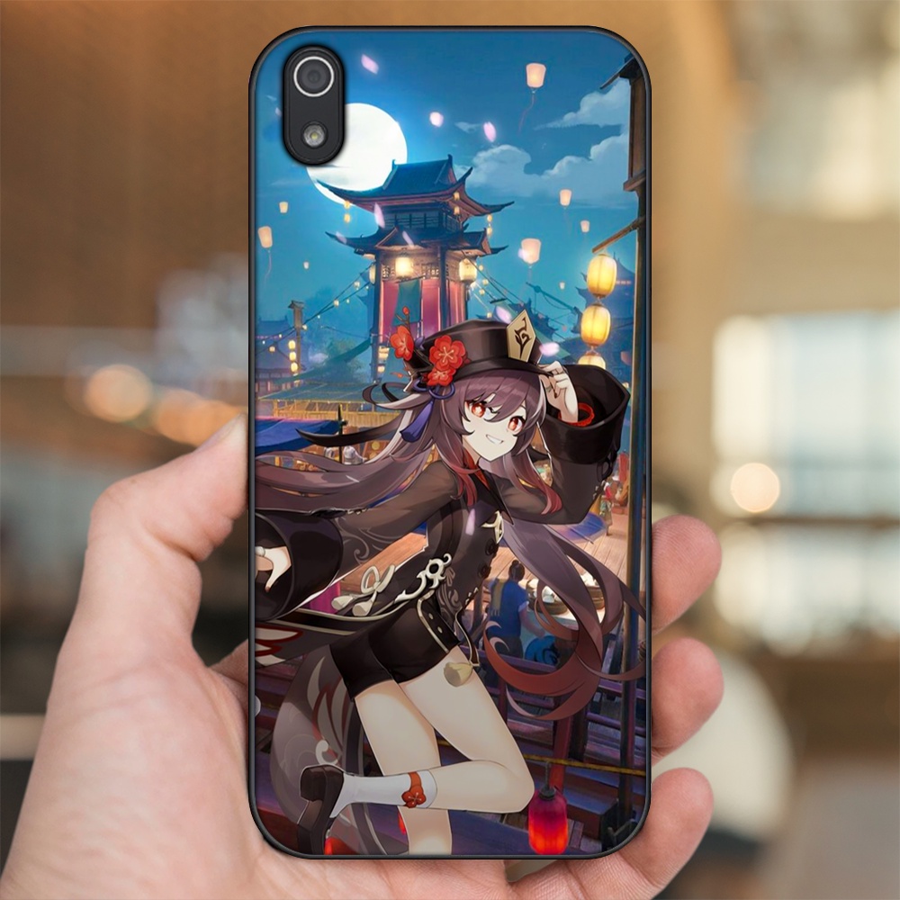 Ốp lưng Xiaomi Redmi 7A viền đen in hình Hutao Genshin Impact