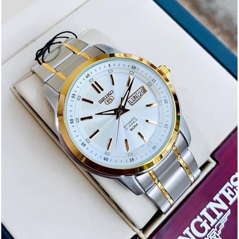 Đồng hồ nam chính hãng Seiko SNKM92K1 - máy cơ tự động - Kính cứng