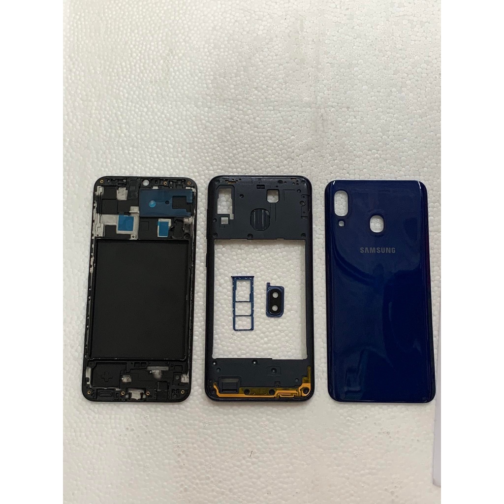Vỏ bộ Samsung A20 xanh new