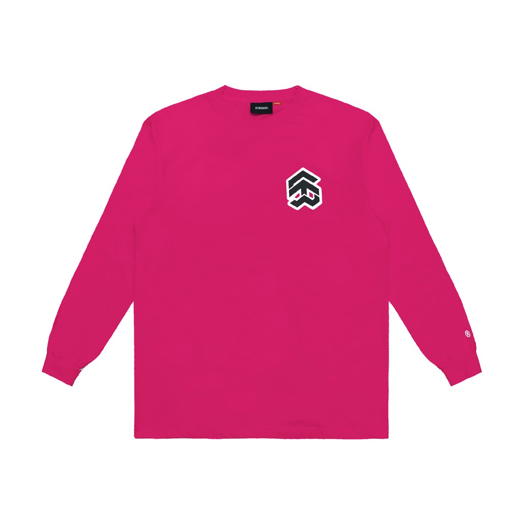5THEWAY® /stroke/ BIG LOGO LS NEW TEE™ in HOT PINK aka Áo Thun Hồng Tay Dài
