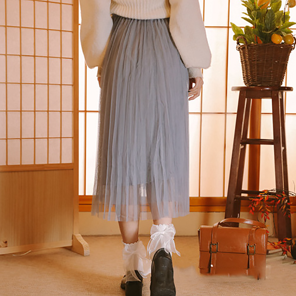 Vớ cotton phối ren đính nơ dễ thương đáng yêu dành cho nữ