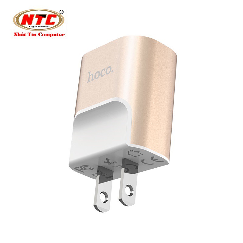 Cốc sạc 2 cổng Hoco C47 Metal dual USB ports US (MAX 5V-2.1A) - Hàng chính hãng