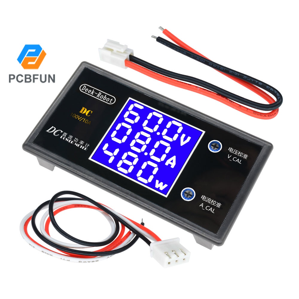 Đồng hồ vạn năng kỹ thuật số DC 0-100V 10A 1000W LCD 12V 24V 36V