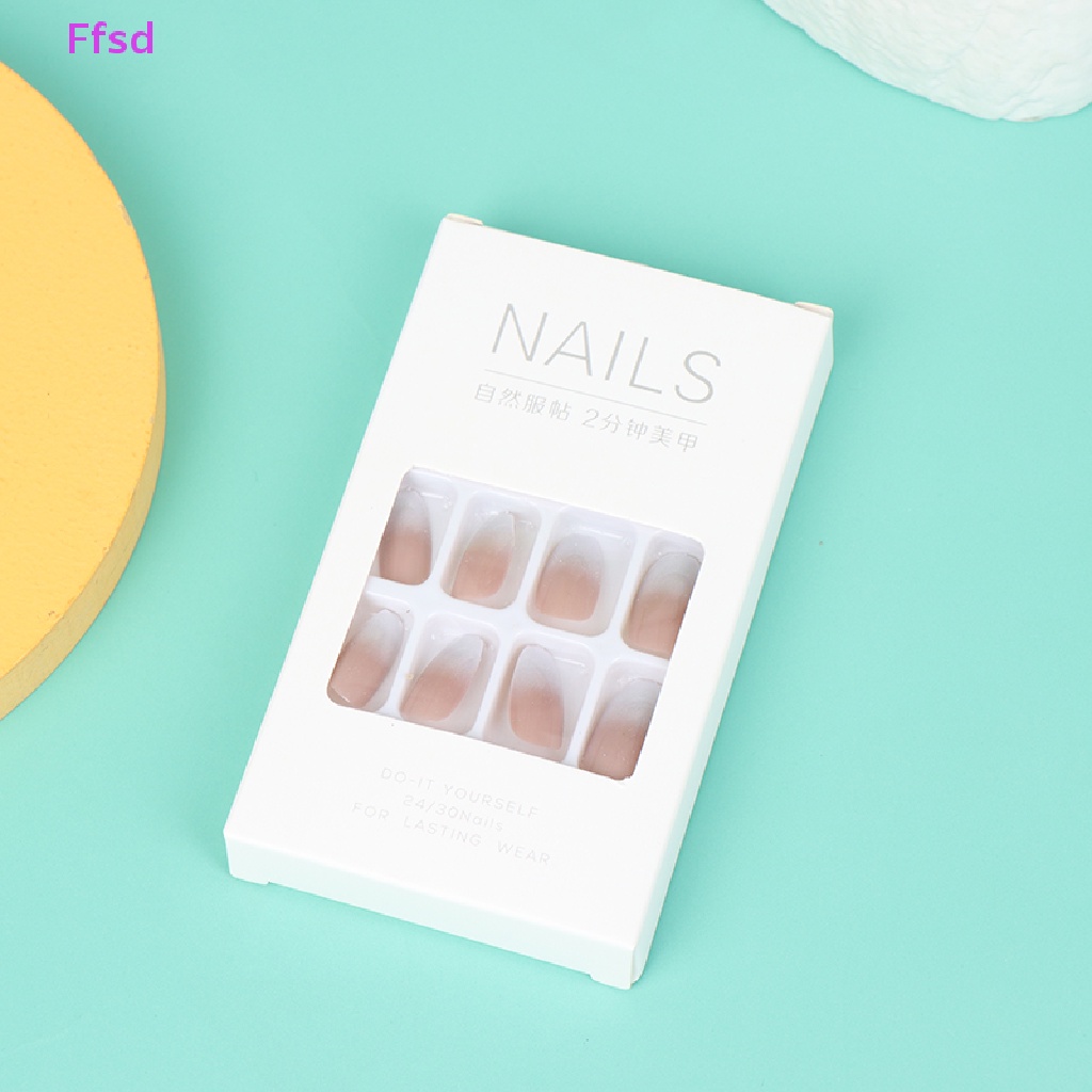 {Ffsd} Bộ 24 Móng Tay Giả Dạng Ấn Có Thể Tháo Rời * Bán Chạy