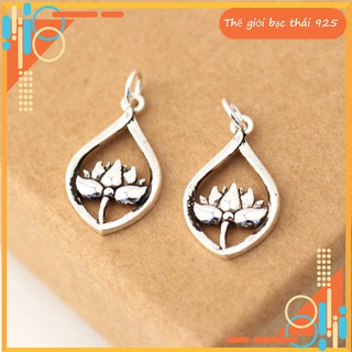 [Charm HOT] Charm bạc hoa sen trong giọt nước - Mặt dây chuyền hoa sen trong giọt nước