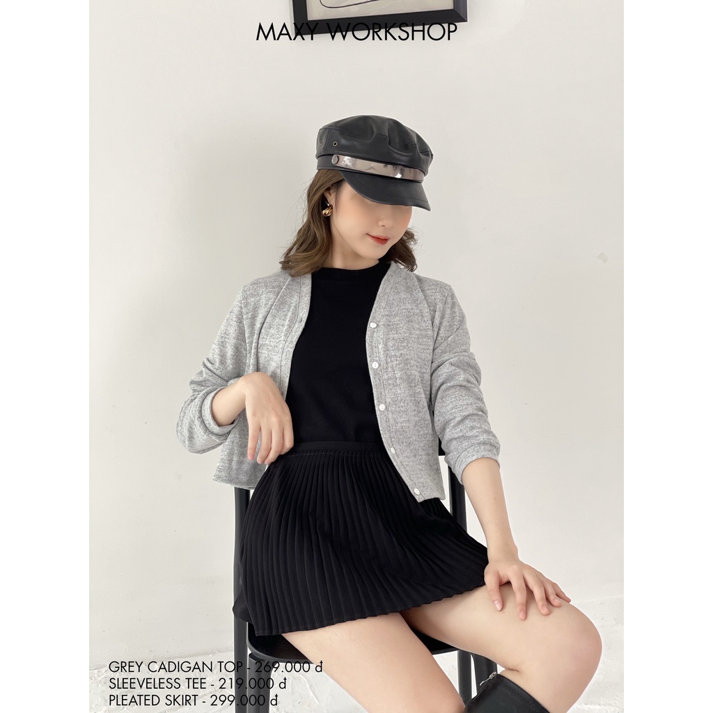 Áo Cadigan mỏng đơn giản dài tay Grey cadigan Maxy Workshop