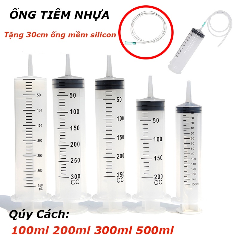 100-500ml Xilanh - Ống Tiêm Bằng Nhựa Cho Ăn,Phân Chế,Thêm Mực Và Thêm Keo