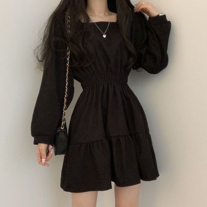 Đầm Chữ A Tay Dài Dáng Rộng Thiết Kế Mới Ngọt Ngào Thời Trang Theo Phong Cách