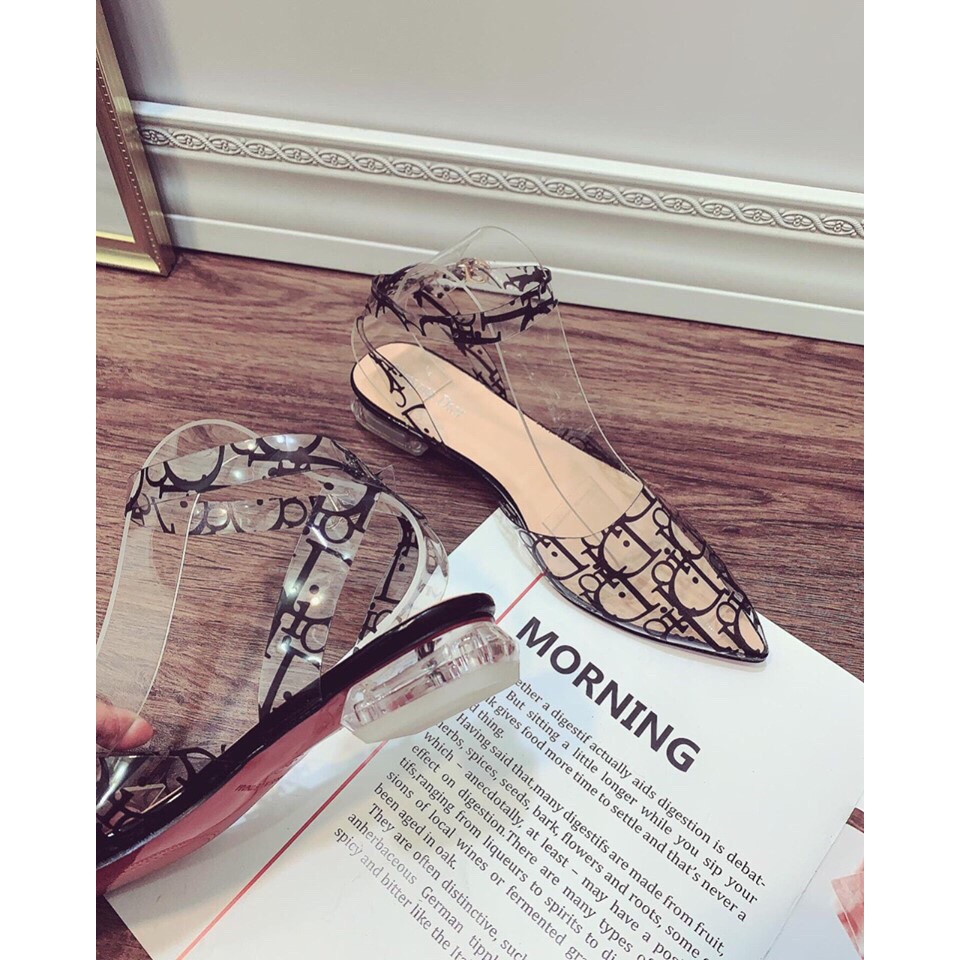 Giày sandal mũi nhọn mika chữ -quai chéo - gót mika ( cao cấp)