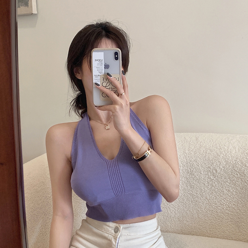 COZOK Áo hai dây dệt kim thời trang mùa hè cho nữ