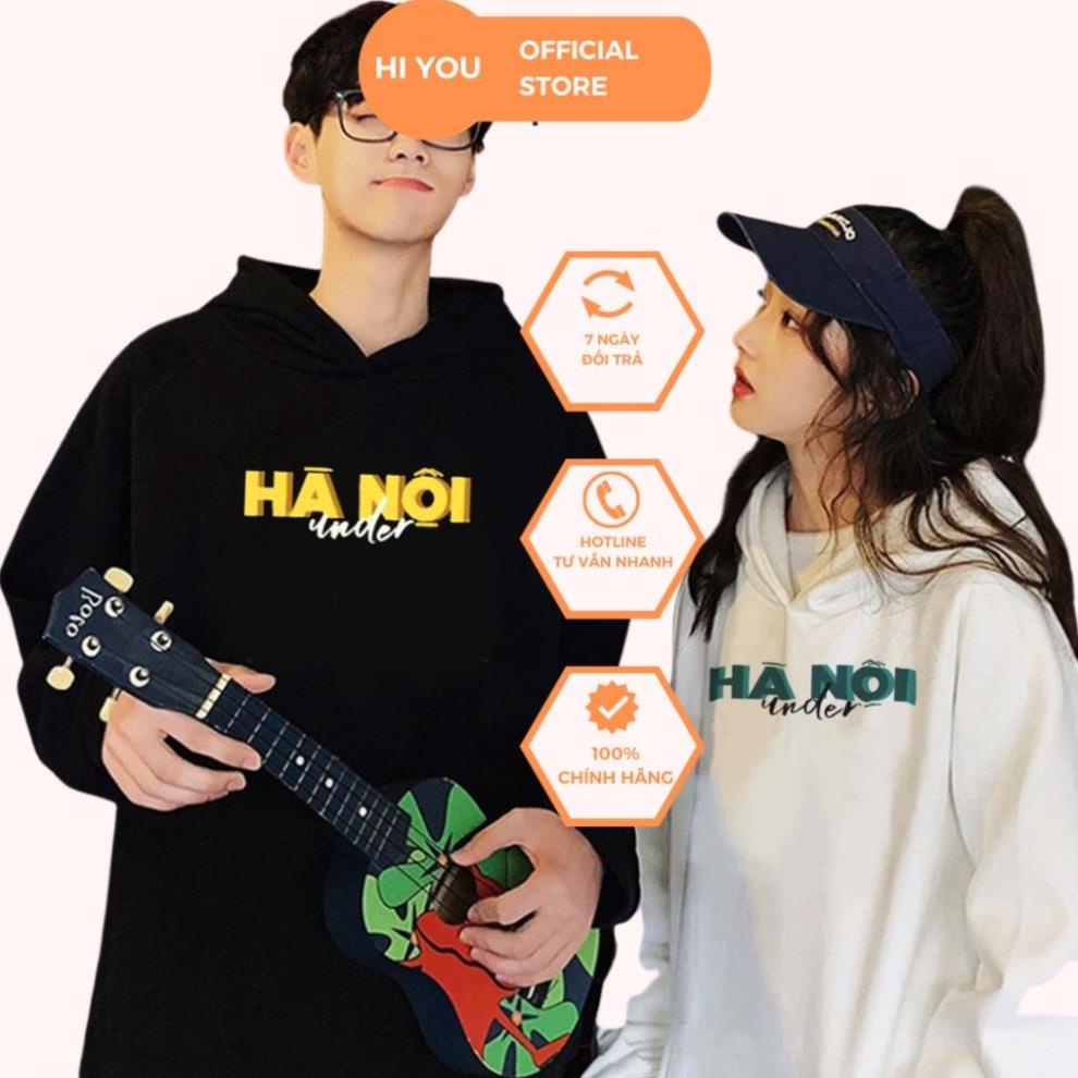 Áo Hoodie chất NỈ under Hà Nội, ÁO phom rộng Unisex dành cho cả Nam Nữ100% Cotton -In Hình Local Brand 2 cực xì teen !