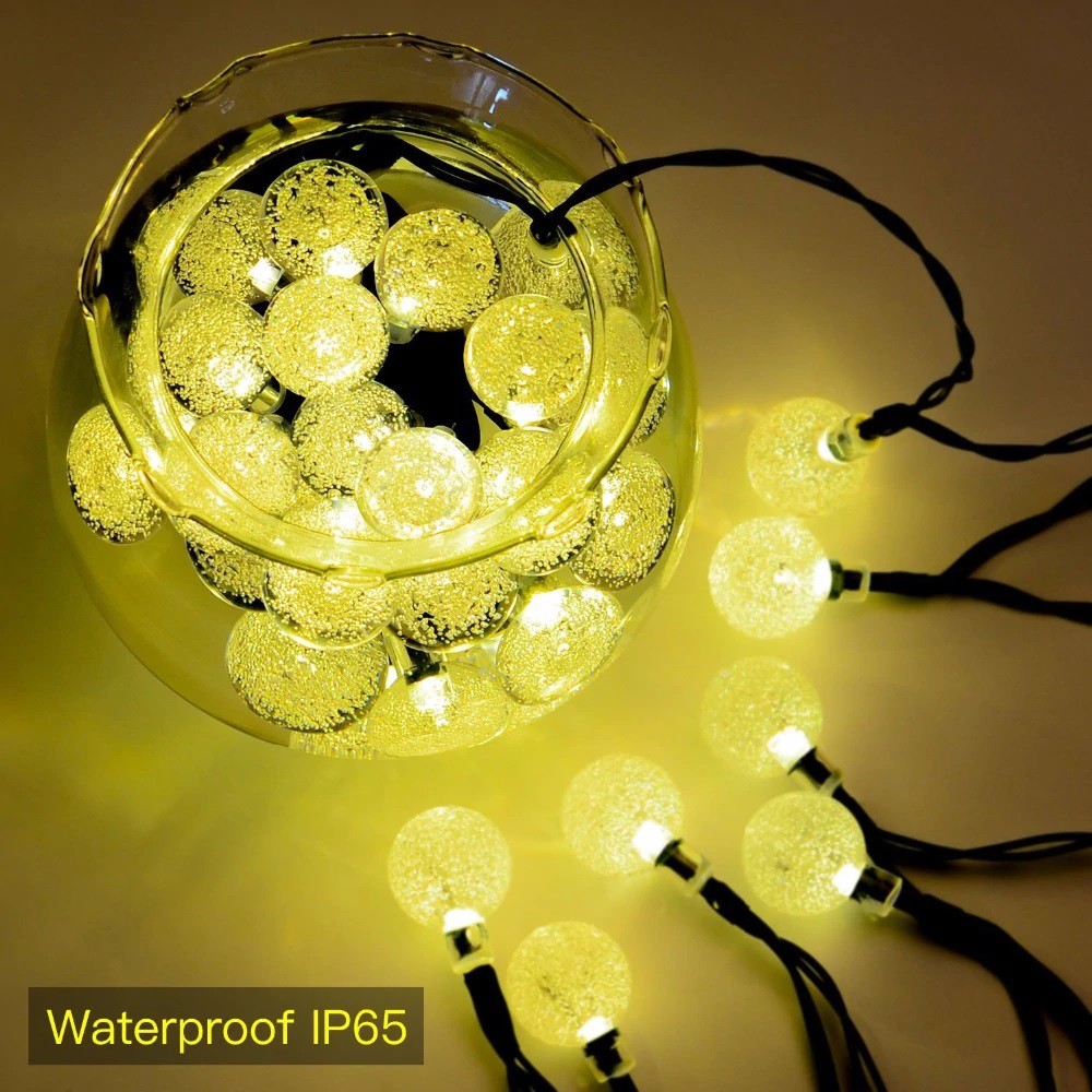 Dây Đèn Led Trang Trí Cherry Ball Bi Bọt Dài 10m Bóng Pha Lê Cắm Điện Có Phích Nối Dài Dây - Đèn Trang Trí Noel