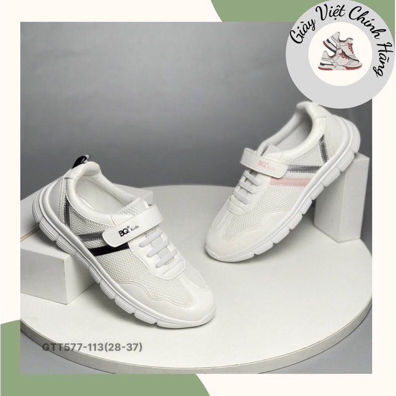 Giày thể thao trẻ em BQ 28-37 ❤️FREESHIP❤️ Giày sneakers bé trai và bé gái quai dán lưới thoáng đế siêu nhẹ GTT577-113